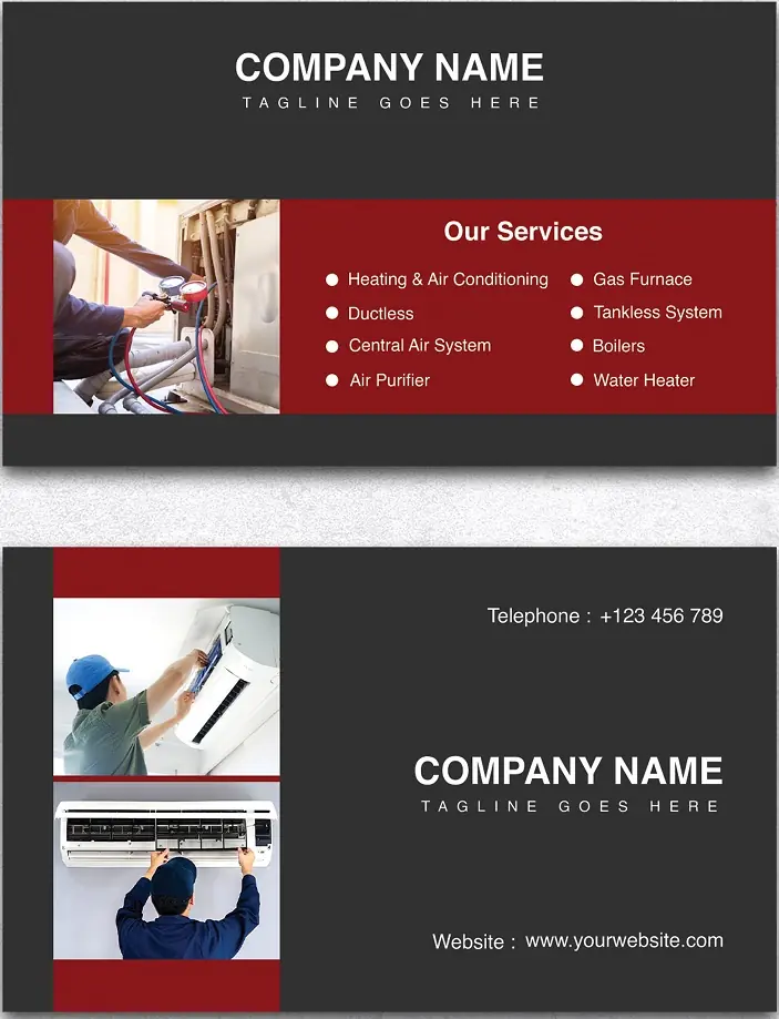 Heating & Air Conditioning Business Card 151